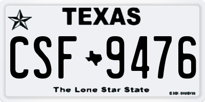TX license plate CSF9476