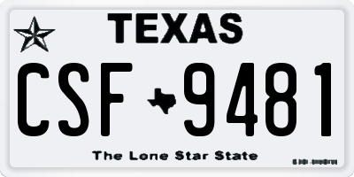TX license plate CSF9481