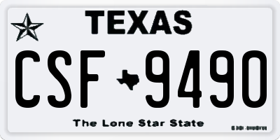 TX license plate CSF9490