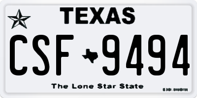 TX license plate CSF9494
