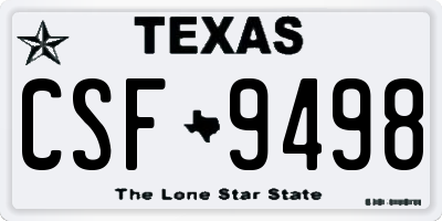 TX license plate CSF9498