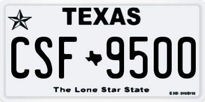 TX license plate CSF9500