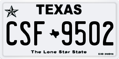 TX license plate CSF9502