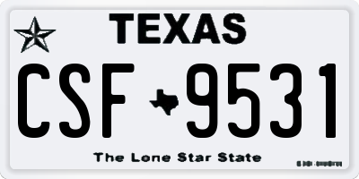 TX license plate CSF9531