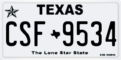 TX license plate CSF9534