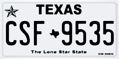 TX license plate CSF9535