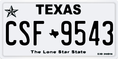 TX license plate CSF9543