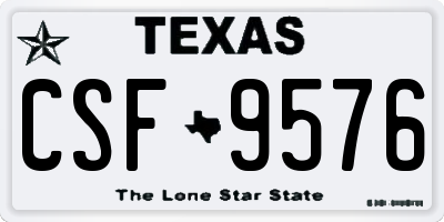 TX license plate CSF9576