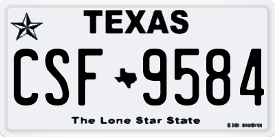 TX license plate CSF9584