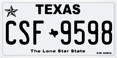 TX license plate CSF9598