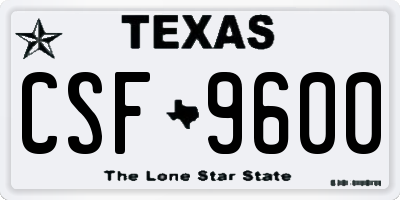 TX license plate CSF9600