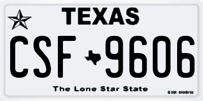 TX license plate CSF9606