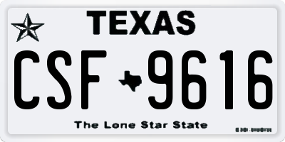 TX license plate CSF9616