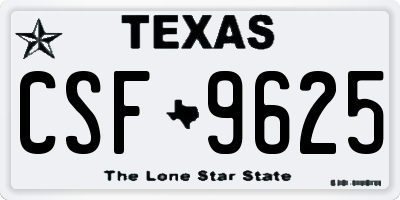 TX license plate CSF9625