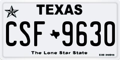 TX license plate CSF9630