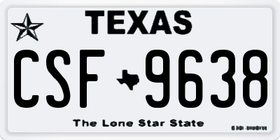 TX license plate CSF9638