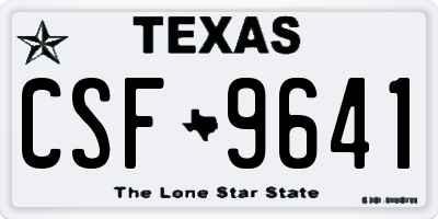 TX license plate CSF9641