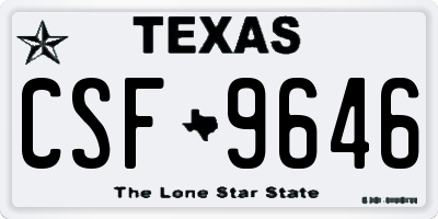 TX license plate CSF9646