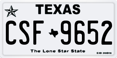 TX license plate CSF9652