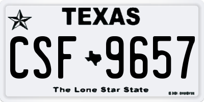TX license plate CSF9657