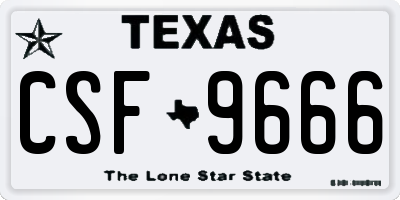 TX license plate CSF9666