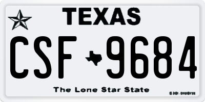 TX license plate CSF9684