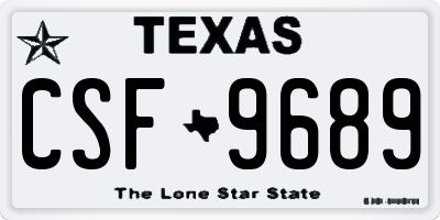 TX license plate CSF9689