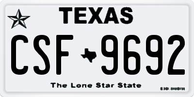 TX license plate CSF9692