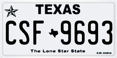 TX license plate CSF9693