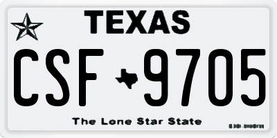 TX license plate CSF9705