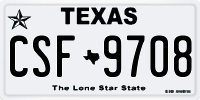 TX license plate CSF9708
