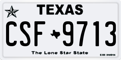 TX license plate CSF9713