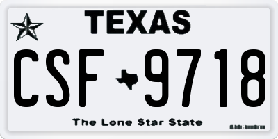TX license plate CSF9718