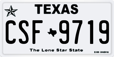 TX license plate CSF9719