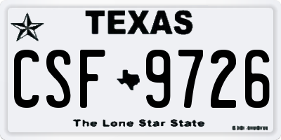 TX license plate CSF9726