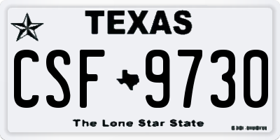 TX license plate CSF9730