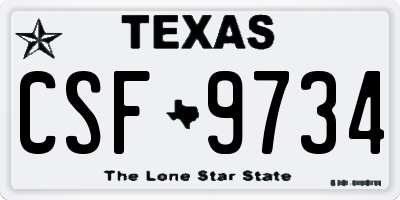 TX license plate CSF9734