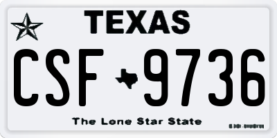 TX license plate CSF9736