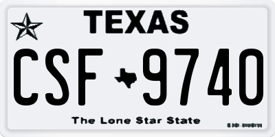 TX license plate CSF9740