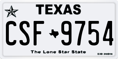 TX license plate CSF9754