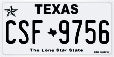 TX license plate CSF9756