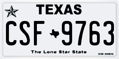 TX license plate CSF9763