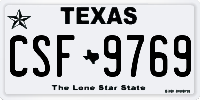 TX license plate CSF9769
