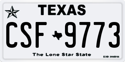 TX license plate CSF9773