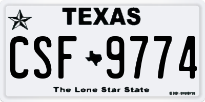 TX license plate CSF9774