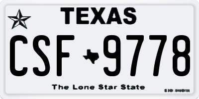 TX license plate CSF9778