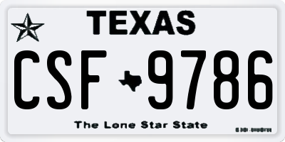 TX license plate CSF9786