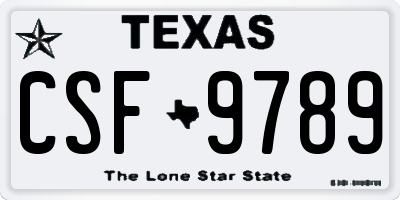 TX license plate CSF9789