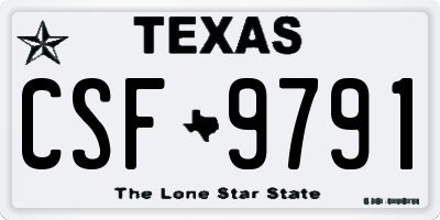 TX license plate CSF9791