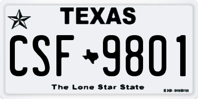 TX license plate CSF9801
